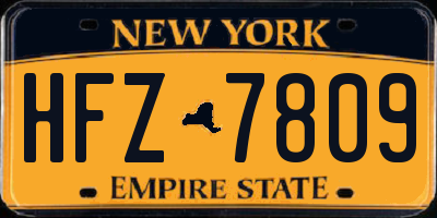 NY license plate HFZ7809