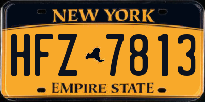 NY license plate HFZ7813