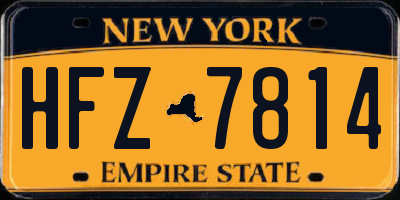 NY license plate HFZ7814