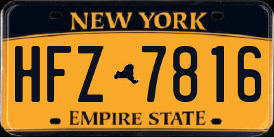 NY license plate HFZ7816