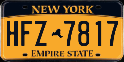 NY license plate HFZ7817