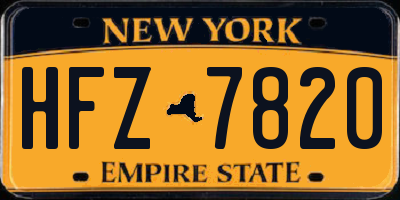 NY license plate HFZ7820