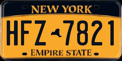 NY license plate HFZ7821