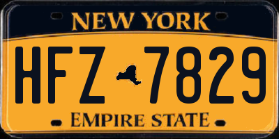 NY license plate HFZ7829