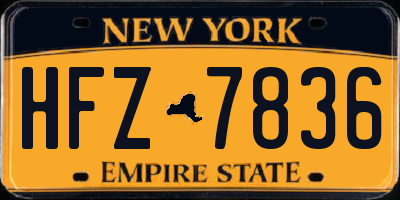 NY license plate HFZ7836