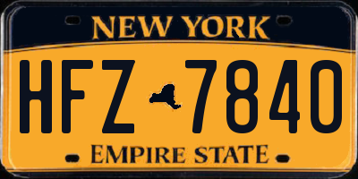 NY license plate HFZ7840