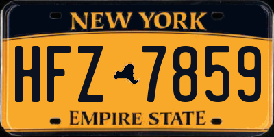 NY license plate HFZ7859
