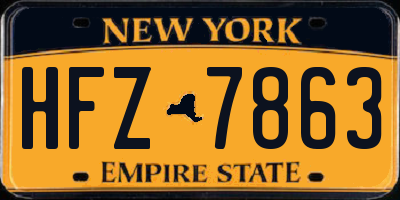 NY license plate HFZ7863