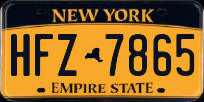 NY license plate HFZ7865