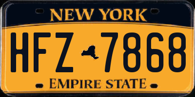 NY license plate HFZ7868