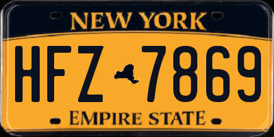 NY license plate HFZ7869