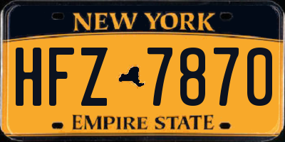 NY license plate HFZ7870