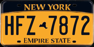 NY license plate HFZ7872