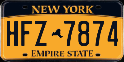 NY license plate HFZ7874