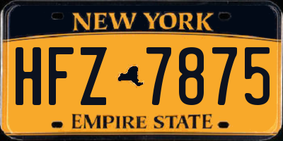 NY license plate HFZ7875
