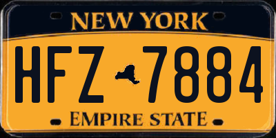 NY license plate HFZ7884