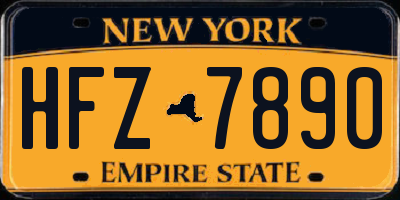 NY license plate HFZ7890