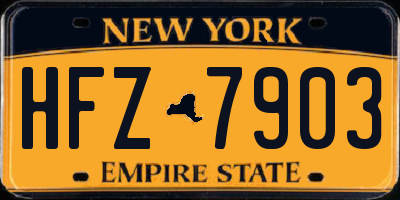 NY license plate HFZ7903