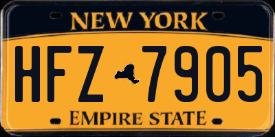 NY license plate HFZ7905