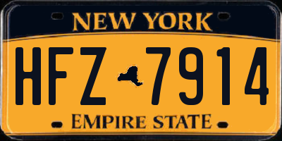 NY license plate HFZ7914