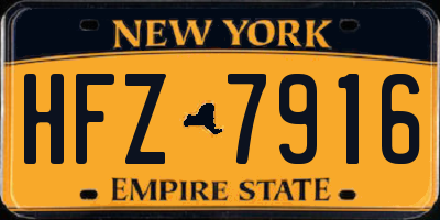 NY license plate HFZ7916