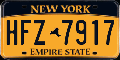 NY license plate HFZ7917