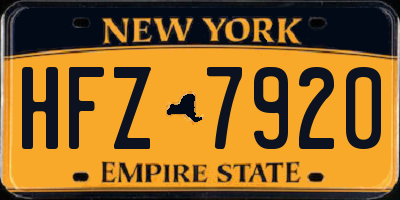 NY license plate HFZ7920