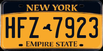 NY license plate HFZ7923