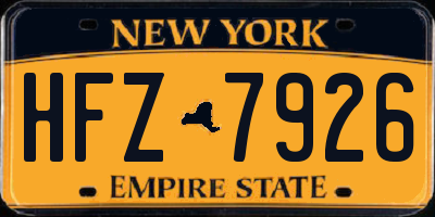 NY license plate HFZ7926
