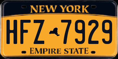 NY license plate HFZ7929