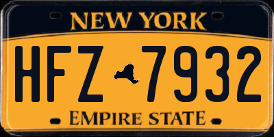 NY license plate HFZ7932