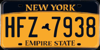 NY license plate HFZ7938
