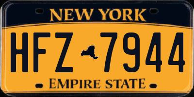 NY license plate HFZ7944