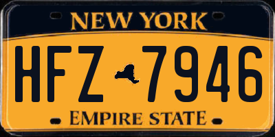 NY license plate HFZ7946