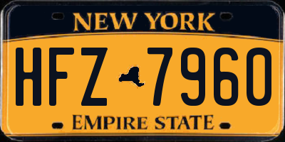 NY license plate HFZ7960