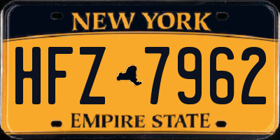 NY license plate HFZ7962
