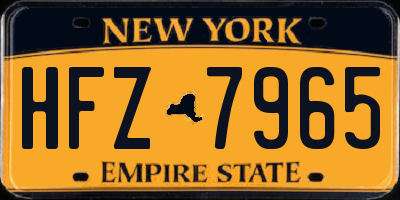 NY license plate HFZ7965