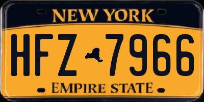 NY license plate HFZ7966