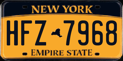 NY license plate HFZ7968