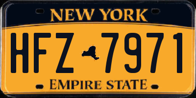 NY license plate HFZ7971