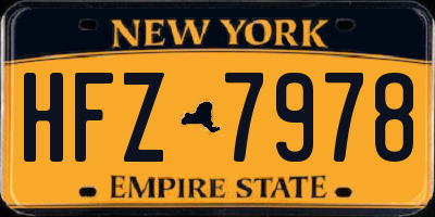 NY license plate HFZ7978