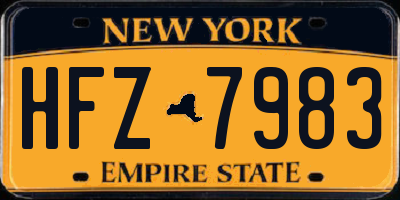 NY license plate HFZ7983