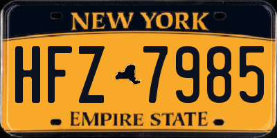 NY license plate HFZ7985