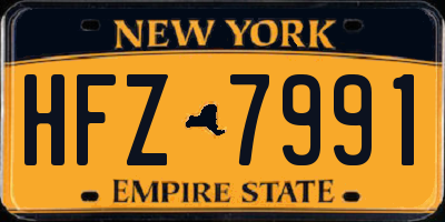 NY license plate HFZ7991