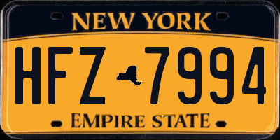 NY license plate HFZ7994