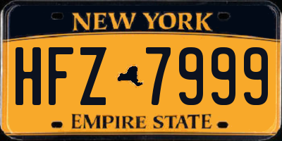 NY license plate HFZ7999
