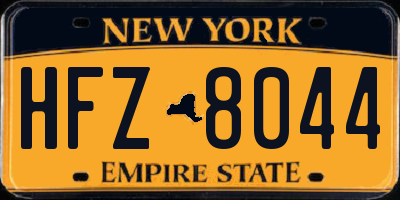 NY license plate HFZ8044