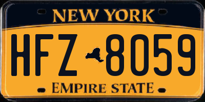 NY license plate HFZ8059