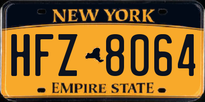 NY license plate HFZ8064