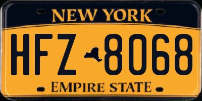 NY license plate HFZ8068